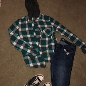 Hooded flannel
